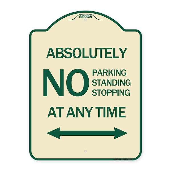 Signmission Absolutely No Parking Standing or Stopping at Anytime with Bidirectional Arrow, A-DES-TG-1824-24359 A-DES-TG-1824-24359 - main